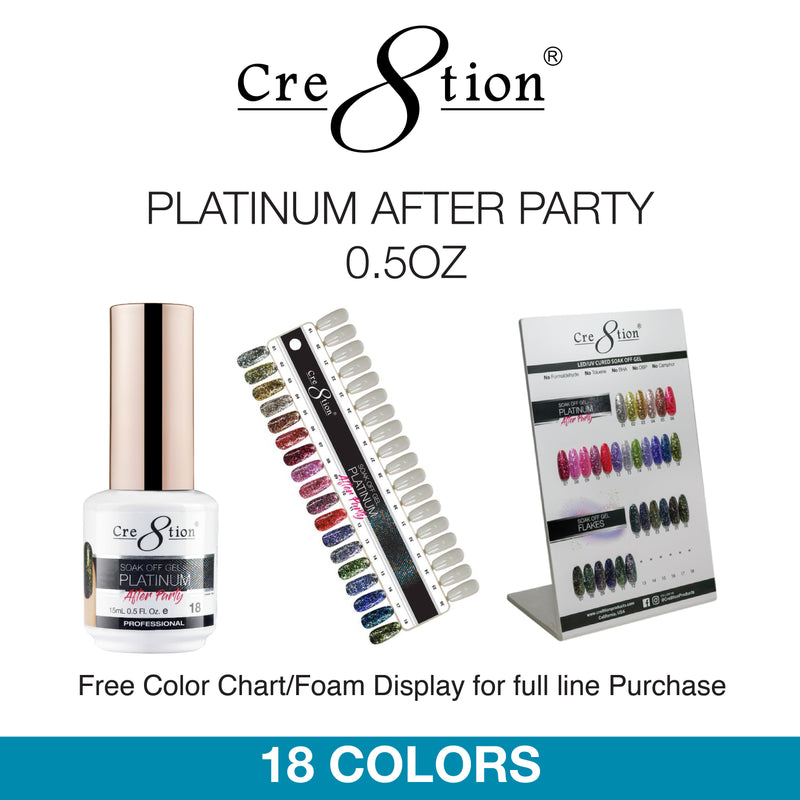 Cre8tion - Platinum After Party Soak Off Gel .5oz Full Set