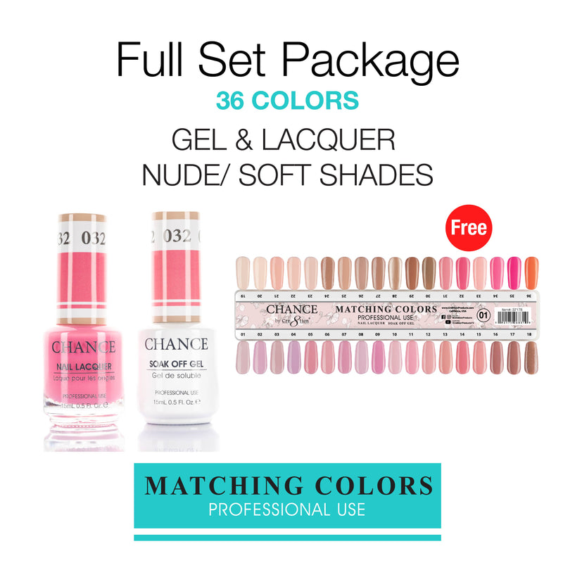 Chance Gel/Lacquer Duo Full Set - Nude/Soft Shades Collection
