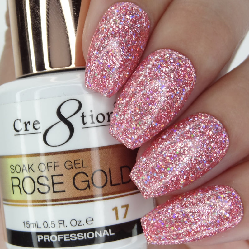Cre8tion Soak Off Gel Rose Gold  0.5oz 17
