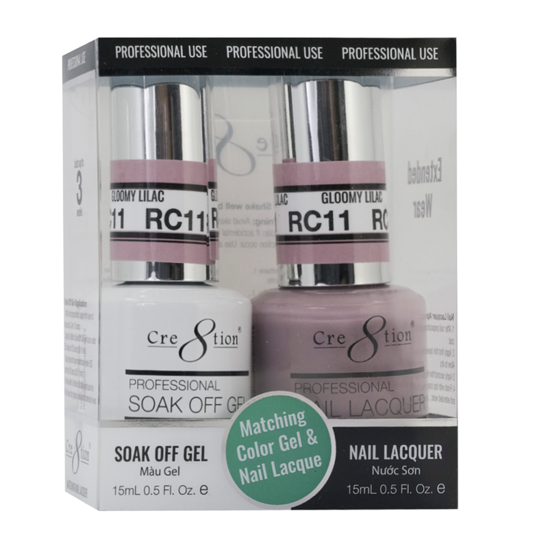 Cre8tion Gel&Lacquer Rustic Collection  RC11 Gloomy Lilac 0.5 oz