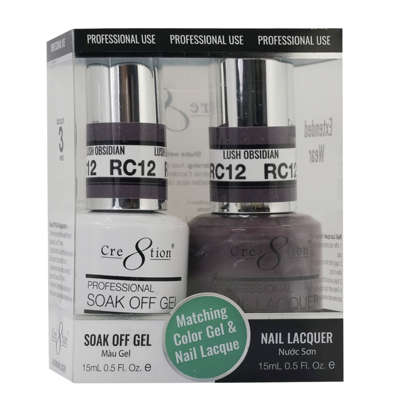 Cre8tion Gel&Lacquer Rustic Collection  RC12 Lush Obsidian 0.5 oz