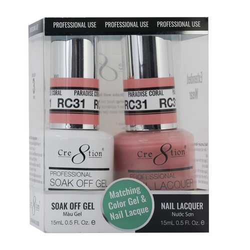 Cre8tion Gel&Lacquer Rustic Collection  RC31 Paradise Coral 0.5 oz