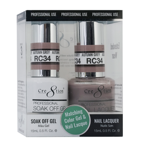 Cre8tion Gel&Lacquer Rustic Collection  RC34 Autumn Grey 0.5 oz
