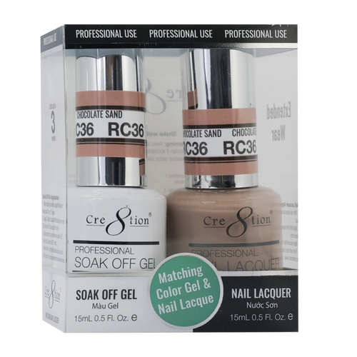 Cre8tion Gel&Lacquer Rustic Collection  RC36 Chocolate Sand 0.5 oz