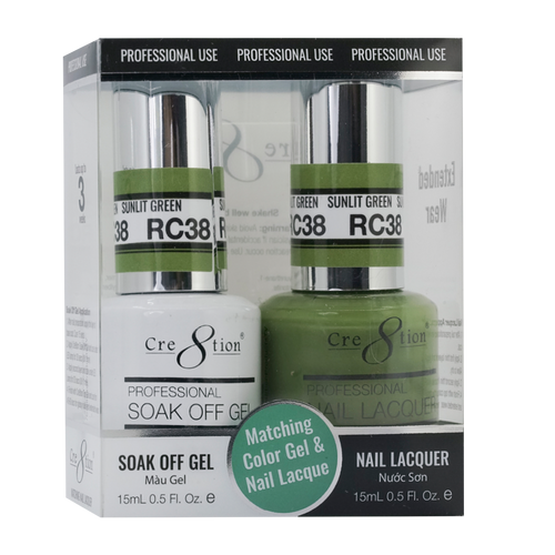 Cre8tion Gel&Lacquer Rustic Collection  RC38 Sunlit Green 0.5 oz
