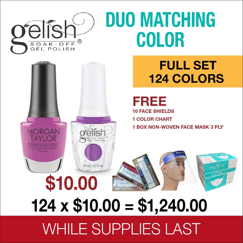 Gelish Matching Color Gel & Nail Lacquer Full Set of 124 colors