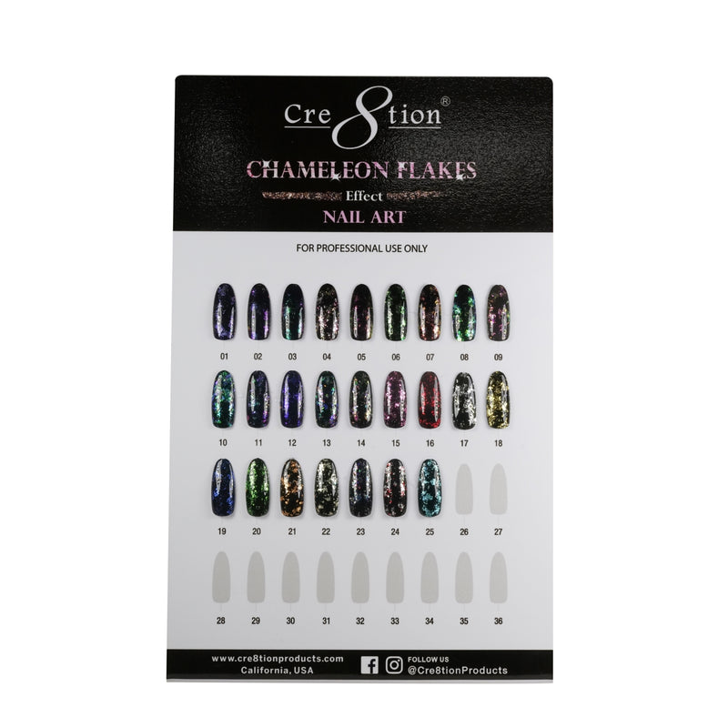 Cre8tion - Foam Display Chameleon Flakes Effect Nail Art