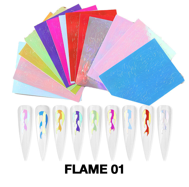 Cre8tion Nail Art Sticker Flame 01 - 16pcs/bag