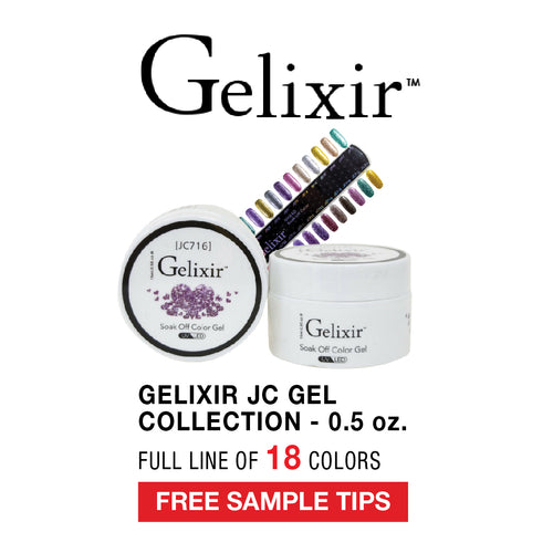 Gelixir Soak Off Color Gel, JC Collection, Full Set of 18 Colors