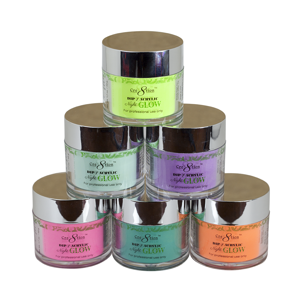 Cre8tion - Dip/Acrylic Night Glow Powder 12 Color Set - $15.00/each