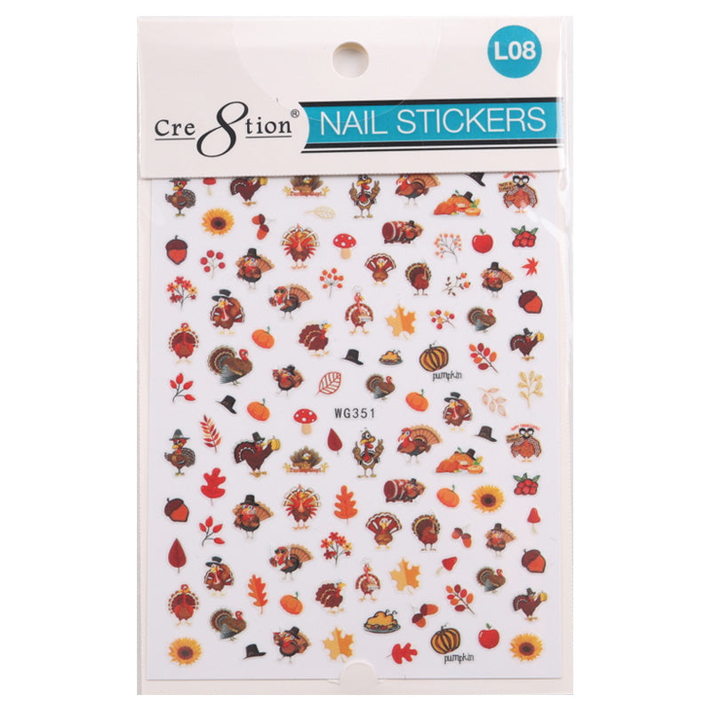 Cre8tion Nail Art Sticker Leaves L08 - Thanksgiving