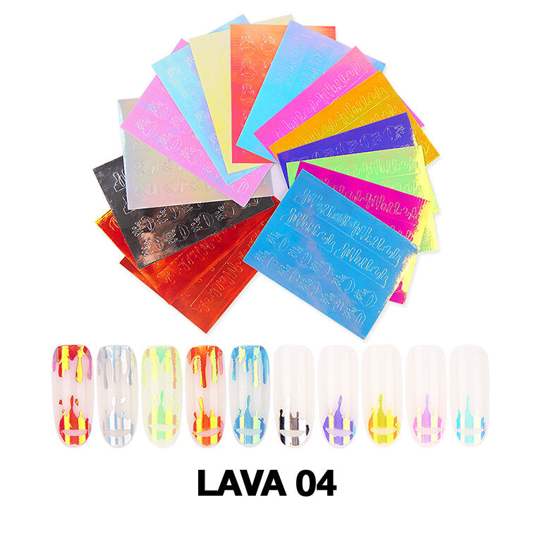 Cre8tion Nail Art Sticker Lava 04 - 16pcs/bag