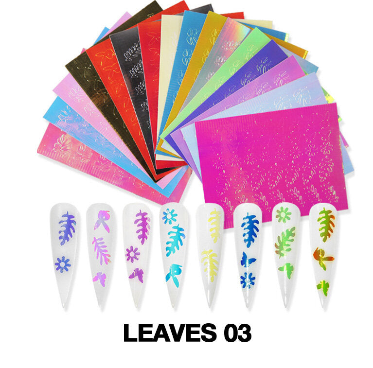 Cre8tion Nail Art Sticker Leaves 3 - 16pcs/bag