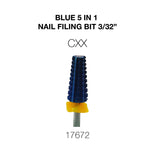 Cre8tion Blue 5 in 1 Nail Filing Bit 3/32"