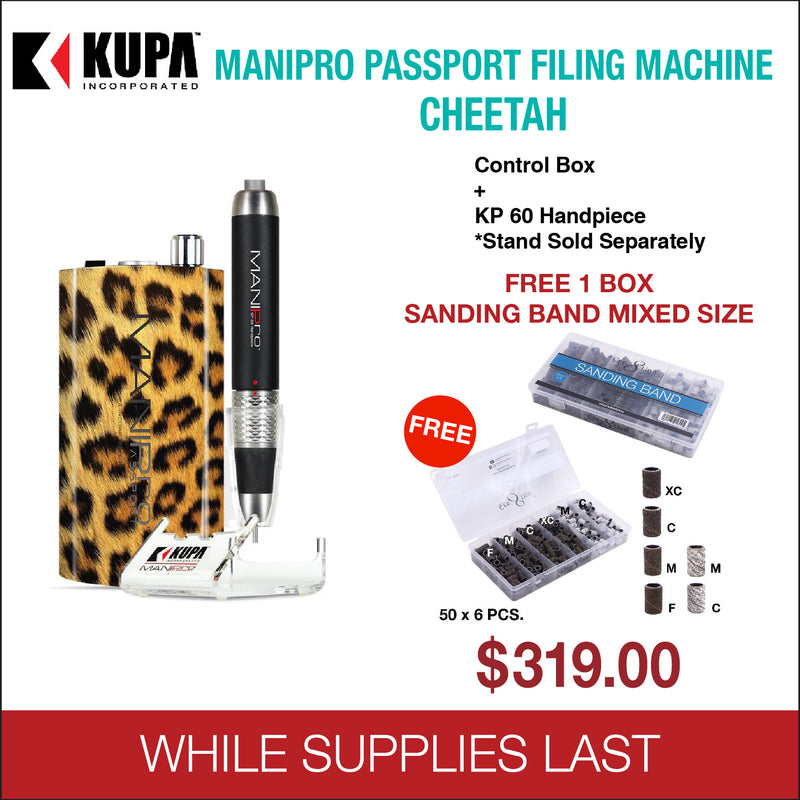 Kupa - Mani-Pro Passport Filing Machine - Complete Cheetah 220V/110V - Free 300pcs Sanding Bands #17644
