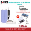 Kupa - Mani-Pro Passport Filing Machine - Purple 220V/110V - Free 300pcs Sanding Bands #17644