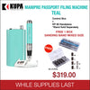 Kupa - Mani-Pro Passport Filing Machine - Teal 220V/110V (Limited Edition) KP-55 Included - Free 300pcs Sanding Bands #17644