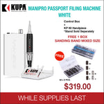 Kupa - Mani-Pro Passport Filing Machine - White 220V/110V - Free 300pcs Sanding Bands #17644