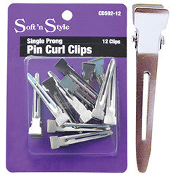Soft 'n Style - Single Prong Pin Curl Clips Package (12pcs)