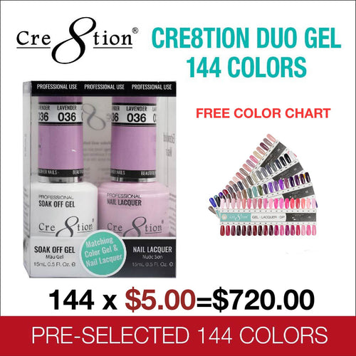 Cre8tion Matching Duo Gel Pre-Selected 144 colors