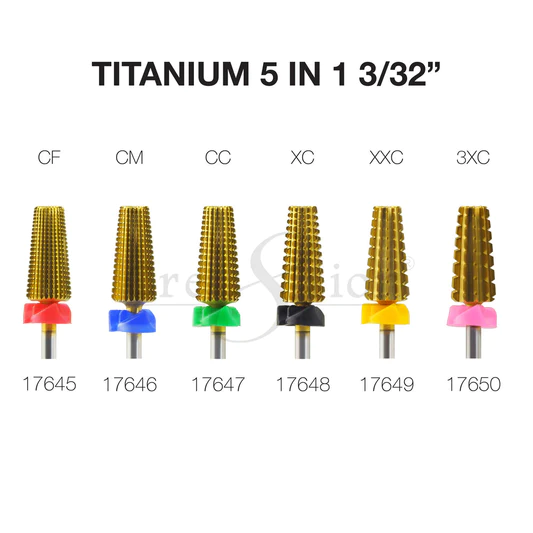 Cre8tion Titanium 5 in 1 Nail Filing Bit 3/32"