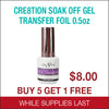 Cre8tion Soak Off Gel Transfer Foil .5 oz Buy 5 Get 1 Free