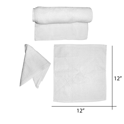 Cre8tion Facial Towel White 12” x 12” dz, 36 dz/carton box