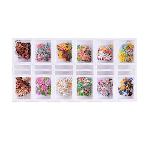 Cre8tion Colorful Nail Art Sequins Box 02 12 Styles
