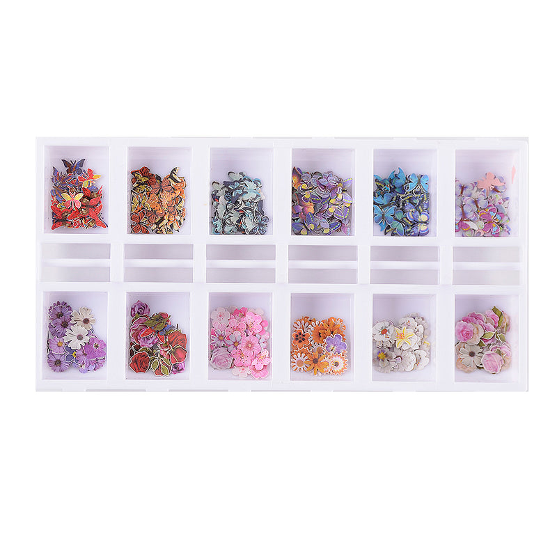 Cre8tion Colorful Nail Art Sequins Box 01 12 Styles
