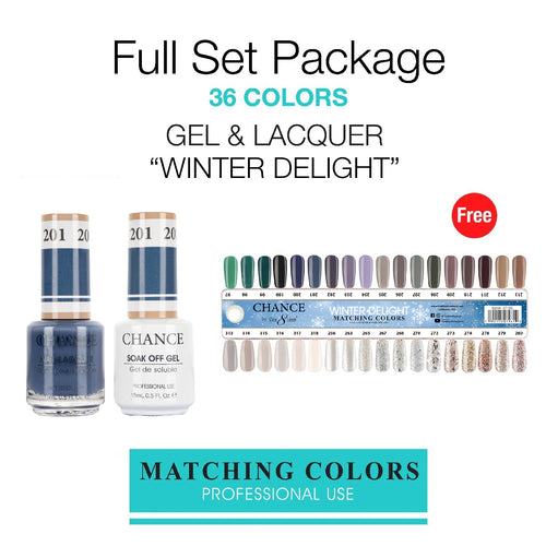 Chance Gel/Lacquer Duo Full Set - 36 Colors "Winter Delight" Collection - $$5.50/each - Free 1 Color Chart