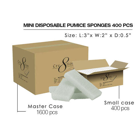 Cre8tion Mini Disposable Pumice Sponges (400 pcs/box)
