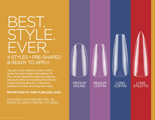 Gelish Soft Gel Tips Long Stiletto 550 ct