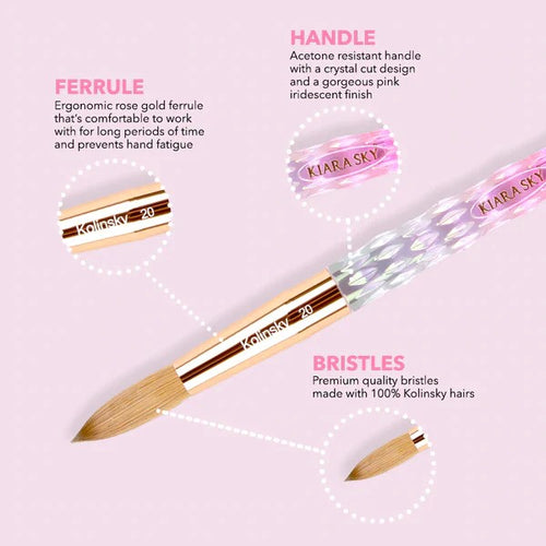 Kiara Sky 100% Pink Kolinsky Acrylic Brush Collection
