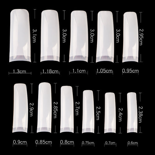 Cre8tion Clear Tips #0 - #10 550 pcs./box, 100 boxes/case